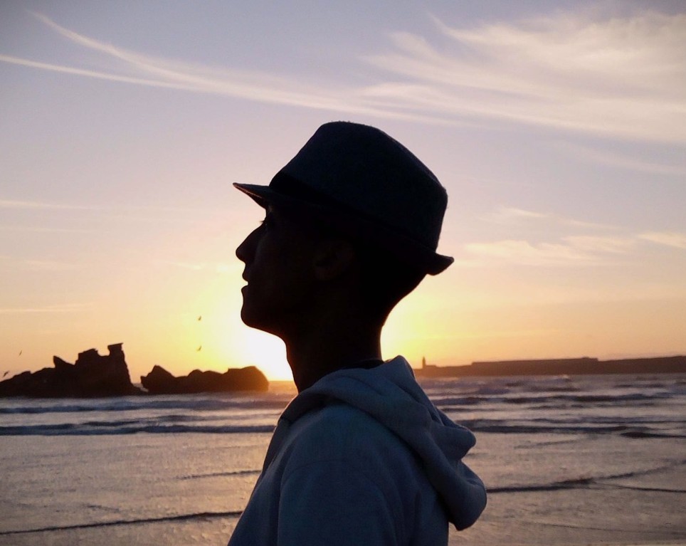 Badreddine in a sunset on the coast.
